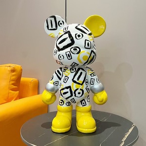 Nuova Scultura in Resina Personalizzata, Statua <span class=keywords><strong>di</strong></span> Orso Colorata, Decorazione per la Casa, Scultura Artistica <span class=keywords><strong>di</strong></span> Orso Graffiti con Salvadanaio - Product Image 5
