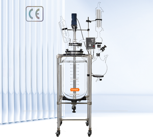 Bouilloire de laboratoire multifonctionnelle à réaction ultrasonique Réacteur en verre à double couche de qualité automatique Capacité de 200L Certifié ISO CE ATEX - Product Image 5