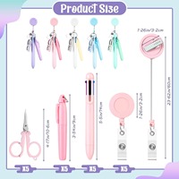 XINXUHONG TZ-002 – Ensemble stylo infirmière macaron très populaire, porte-badge rétractable médical avec ciseaux