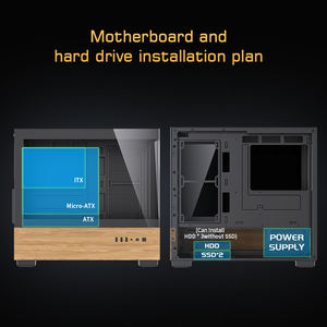 Boîtier <span class=keywords><strong>PC</strong></span> Gaming Full Tower Lovingcool Noir avec Base en Bois et Fenêtre Latérale pour Gamers <span class=keywords><strong>ATX</strong></span>/m-<span class=keywords><strong>ATX</strong></span>/ITX – En Stock - Product Image 5