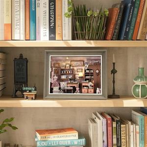 Hamaileon 3D rompecabezas de madera marco de fotos DIY libro de juguete Nook Kit ornamento para casa de muñecas modelo (tienda de costura de Lily) - Product Image 3