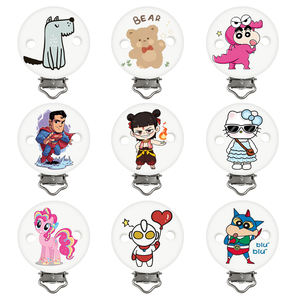 Venta al por mayor, personalización OEM/ODM, clip de silicona redondo impreso de grado alimenticio para chupete, cuentas para la dentición - Product Image 4