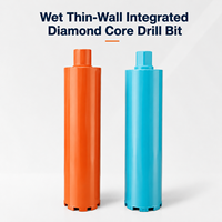 Foret diamanté monobloc Tengrui 77 mm, 1-1/4"-7 UNC, longueur totale 450 mm, pour forage humide du béton et du béton armé