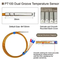 WAPT-035-GK-PT100 Wasserdicht Edelstahl -50 bis 350℃ 4x30mm Geflechtkabel PT100 RTD Temperatursensor