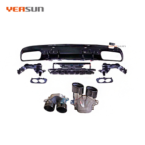 Difusor trasero para <span class=keywords><strong>Mercedes</strong></span> Benz clase <span class=keywords><strong>C</strong></span> W205s C43, difusor de estilo sedán AMG, punta de escape, 2015, 2016, 2018, 2019 - Product Image 2