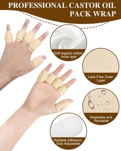 Paquete de 10 Compresas de Aceite de Ricino Reutilizables para Dedos, Compresa de Aceite de Ricino Ajustable para Dedos y Pulgares - Product Image 3