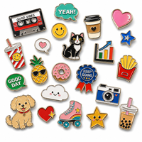 Trendy Emoji Eten Emaille Pin Badge Speldjes Aangepaste Logo Kawaii Metalen Broche Speld voor Rugzak Jas Tas Cadeau Accessoires Schattige Cadeaus