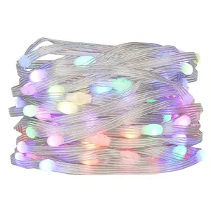 DC5V/12V 1000ct dengan Data kembali kawat 4Pin SK6812/WS2812B LED Pebble String cahaya RGB Addressable warna penuh IP65 kawat bening