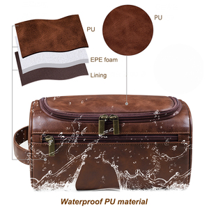 Beauty Case da Viaggio in Pelle PU Premium Incisionabile, Regalo per Uomo, Organizer da Viaggio Appendibile, Kit da Toilette Maschile - Product Image 4