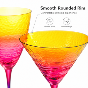 Verre à <span class=keywords><strong>Martini</strong></span> de Luxe Soufflé à la Main, Dégradé Coloré, Effet Martelé, pour Cocktails, 260ml-520ml, Vente en Gros - Product Image 3