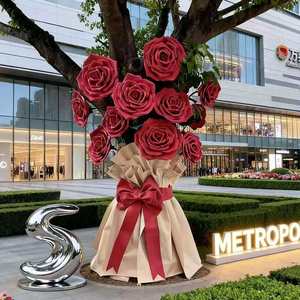 Décoration de bouquet de roses géantes romantiques, <span class=keywords><strong>fleurs</strong></span> artificielles en EVA, aménagement paysager grand format, configuration Instagrammable - Product Image 1