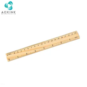 Selling 15cm 20cm 30cm Log Wooden Ruler Wooden Ruler Double Sided Student  Office School Measuring Tool