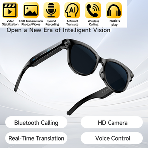 NUEVAS Gafas con Cámara de Traducción Inteligente con IA <span class=keywords><strong>Google</strong></span> M89, Control por Aplicación, Grabadora de Video HD 720P, Resistentes al Agua IPX-5, IA - Product Image 1