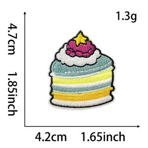 แผ่นปะรูปอาหารน่ารัก ปิซซ่า ชีสเค้ก ชิปส์ ไข่  สำหรับรีดติดเสื้อผ้า กระเป๋า ตกแต่ง - Product Image 4