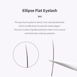 Glamlash Handmade 0.15Mm Nhiều Màu 2 Mẹo Ellipse Lash Mở Rộng Mềm Tự Nhiên Phẳng Hình Dạng Lông Mi - Product Image 5