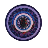 Tapis de Souris Décoratif en Gros, Motif Chat Noir de Dessin Animé, Signes du Zodiaque, Tapis de Jeu de Cartes de Tarot