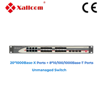 Switch Ethernet Industrial No Administrado de 20GE SFP Fibra y 8GE RJ45, Montaje en Rack IP40, Amplio Voltaje 85-264VAC/120-370VDC