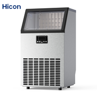 Máquina de Hielo en Cubos de Acero Inoxidable Portátil de Sobremesa Ningbo, Capacidad de 50 kg, Máquina Comercial con Compresores Emerson y Bristol HZB-50M
