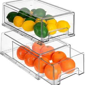 Cajones Extraíbles para Refrigerador, Caja de Almacenamiento Apilable para Refrigerador, Contenedores Organizadores Transparentes para Despensa - Product Image 1