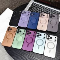Coque de protection magnétique métallique pour objectif d'appareil photo pour iPhone 18 17 Air 16 Pro Max Plus 15 14 13 12 11 XS XR, étui souple en TPU