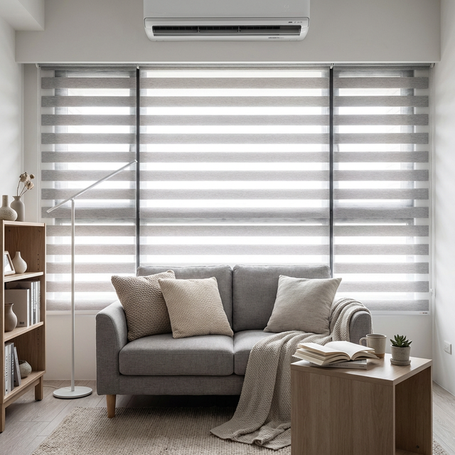 Smart Electric Zebra Blind Motorized Zebra Curtain Roller Blinds for Window Curtain Zebra Shades Blinds Compatible with Alexa