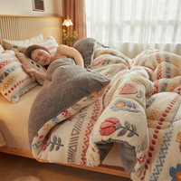 Couette matelassée 3D douce et chaude en polaire sherpa double face à imprimé dessin animé, épaisse, pour l'hiver, tailles King et Queen, pour la maison, vente en gros