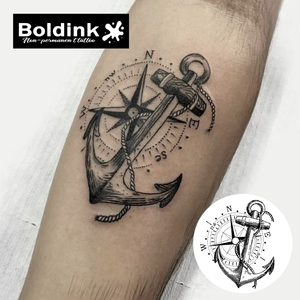 <span class=keywords><strong>Tatuaje</strong></span> Temporal <span class=keywords><strong>de</strong></span> Tinta Jagua <span class=keywords><strong>de</strong></span> Larga Duración (2 Semanas), Resistente al Agua, con Diseño Realista <span class=keywords><strong>de</strong></span> Ancla Náutica y Brújula, Personalizado por Boldink - Product Image 4