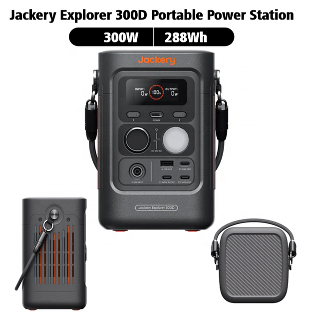 Outdoor Lighting Power Supply Jackery Explorer 300D Portable Power Station 300W 288Wh