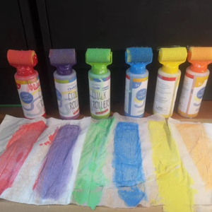 Craies liquides lavables en forme d'arc-en-ciel pour extérieur, incluant le matériel de pulvérisation Jouets de dessin pour trottoir : Violet, Vert, Rose, Orange, Jaune, Bleu - Product Image 1