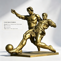 Sculpture de trophée de football en bronze coulé fait main, couleur or moderne, pour extérieur, OEM ODM, taille personnalisée, statue 3D d'équipe de football, décoration d'exposition