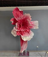 T-258 Fleurs Géantes Faites à la Main Artificielles Rouges Roses et Violettes pour Décoration de Toile de Fond de Mariage, Maison, Pièce ou Événement
