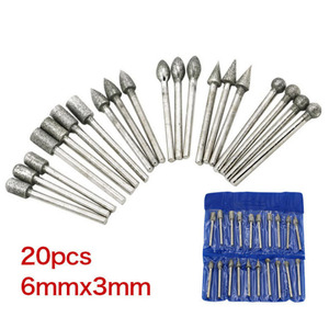 Tête de Meulage Diamant de 6mm, 20 Pièces, <span class=keywords><strong>pour</strong></span> Outils Rotatifs <span class=keywords><strong>Dremel</strong></span>, <span class=keywords><strong>Pierre</strong></span> de Verre, Jade - Product Image 6