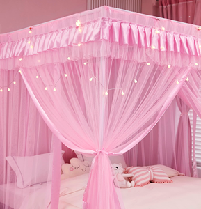 Moustiquaire de lit pliable en forme carrée, style princesse, avec dentelle en maille, pour lit Queen ou King Size, idéale pour une utilisation intérieure à la maison - Product Image 6