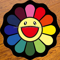 Bedruckter Mura Kami Blumenförmiger Teppich Design-Teppich Smiley-Gesicht Blumenteppich Logo-Matte Bedruckte Teppiche