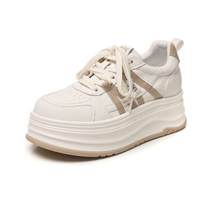 Women's White Sneakers 2026 Spring New Arrival Lightweight Thick Soles Built in Heel Lift Casual Sports Shoes - Product Image 5