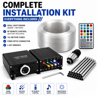 Kit de plafonnier étoilé 25W RGBW à fibres optiques avec étoiles filantes, contrôle par application et radiofréquence