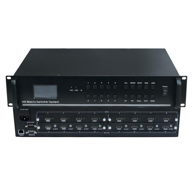 Modular Plug-In Design 4K30 Modular Video Matrix Matrix Switcher 1080P 4x4 8x8 with Audio Video Synchronous Switching