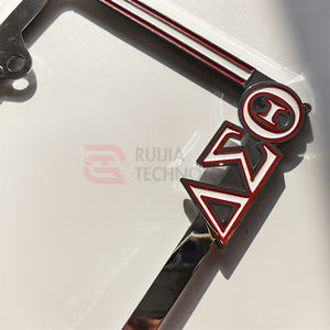 Cadre de <span class=keywords><strong>plaque</strong></span> d'<span class=keywords><strong>immatriculation</strong></span> personnalisé avec lettres grecques pour sororité, échantillon gratuit, faible MOQ pour <span class=keywords><strong>voiture</strong></span>, cadre de <span class=keywords><strong>plaque</strong></span> d'<span class=keywords><strong>immatriculation</strong></span> personnalisé - Product Image 2