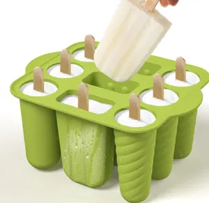 12 khoang cấp thực phẩm Silicone Kem khuôn với bìa DIY Popsicle hộp Lolly khuôn món tráng miệng Ice Cube khay Maker tiện ích nhà bếp