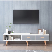 Meuble TV extensible en bois YQ Forever Simple et Moderne pour salon, avec table basse intégrée