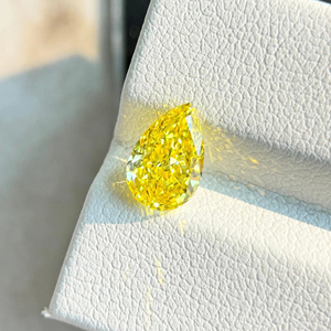 Laboratorio di gioielli Zhanhao coltivato giallo diamante forma fantasia forma di pera giallo vivido ica certificato 1ct 2ct 5ct fantasia giallo intenso - Product Image 1