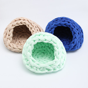 Cómoda cama suave de punto grueso hecha a mano cueva <span class=keywords><strong>Ted</strong></span> cesta para mascotas para cachorros cueva gatos cama - Product Image 5