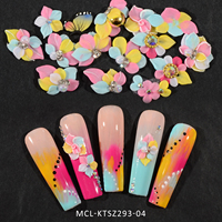 30PCS/kit Kawaii Handmade Nail Art Resin Charms 3D Design Nail Acrylic Flowers Acrylic flower