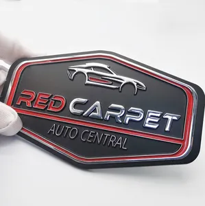 Impresión emblema cromo coche insignia Auto 3D adhesivo Logo coche pegatina profesional personalizado redondo plástico Metal