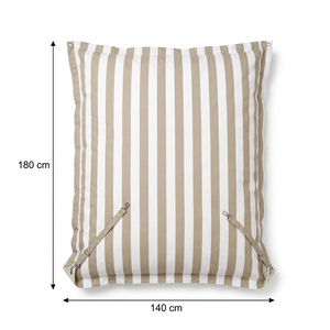 Housse de <span class=keywords><strong>pouf</strong></span> flottant à rayures pour piscine - Housse de <span class=keywords><strong>pouf</strong></span> flottant pour piscine, grand <span class=keywords><strong>pouf</strong></span> d'extérieur, taille adulte, sans rembourrage - Product Image 2