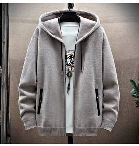 Autunno e inverno giacca imbottita di velluto giovane e di mezza età abbigliamento alla moda stile coreano giacca maglione con cappuccio - Product Image 5