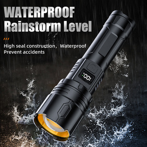 Long Range <b>LED</b> Telescopic Zoom <b>Touch</b> Flashlight White Power Display Type-C Rechargeable Hand <b>Light</b> - Product Image 1