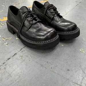 Zapatos Oxford de Cuero Negro con Punta Redonda, Cordones, Suela de Goma Antideslizante, para Todas las Temporadas, Calzado Formal para Hombre - Product Image 4