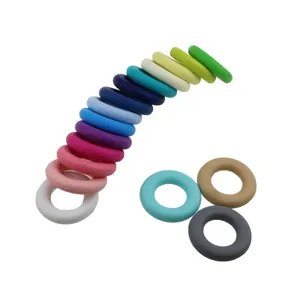 도매 레인보우 실리콘 teething 구슬 나무 반지 버니 실리콘 아기 도넛 teether 장난감 공 실리콘 teether 2021