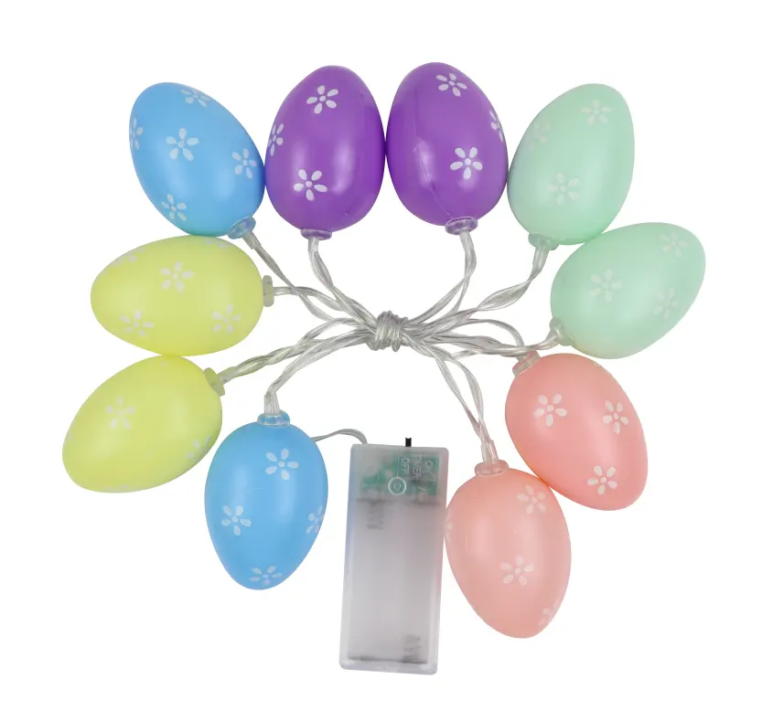 Cadena de luces LED para dormitorio y hogar, cortina de luces de Pascua con temporizador, 10LED, IP20